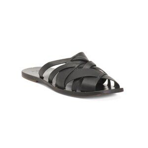 BEEK Black Made In Mexico Leather Bittern Sandals